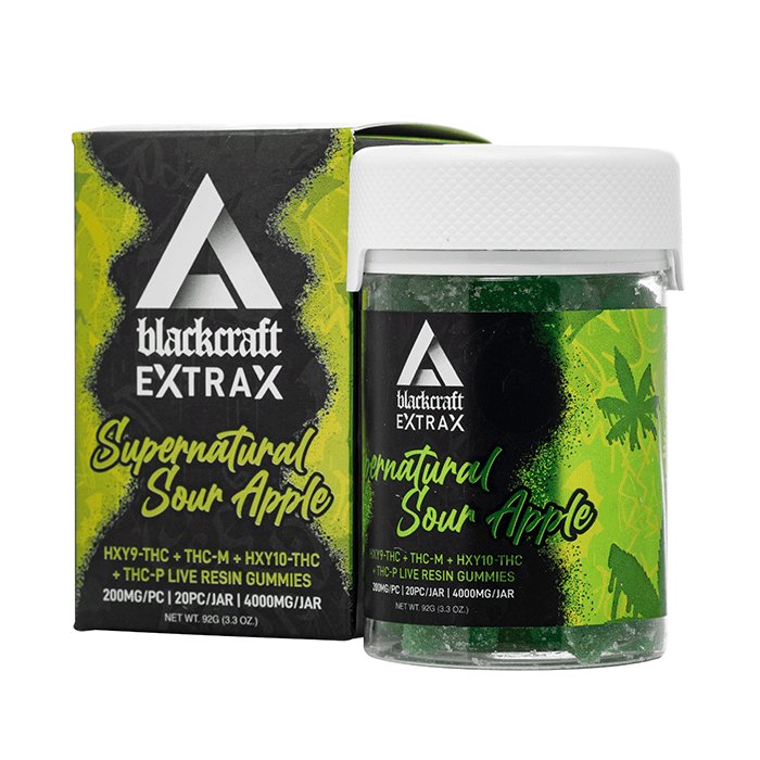Sour Apple - Delta Extrax Blackcraft Gummies 4000MG