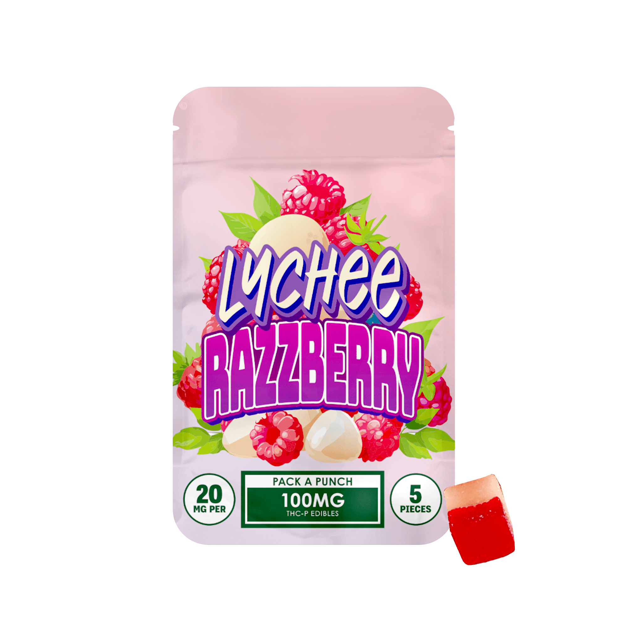 Lychee Razzberry - Hidden Hills Punch THCP Gummies 100MG