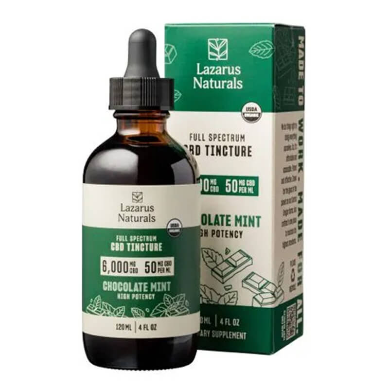 Full Spectrum Chocolate Mint CBD Tincture 6,000MG - Lazarus Naturals