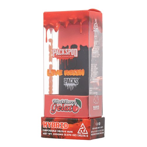 Black Cherry Gelato - Packspod Delta-8 Live Resin Disposable Vape